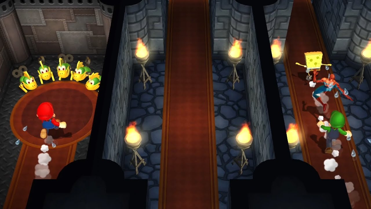 Mario Party 9 Step it up - Luigi Vs Spider Man Vs Mario Vs Spongebob (Master Difficulty)