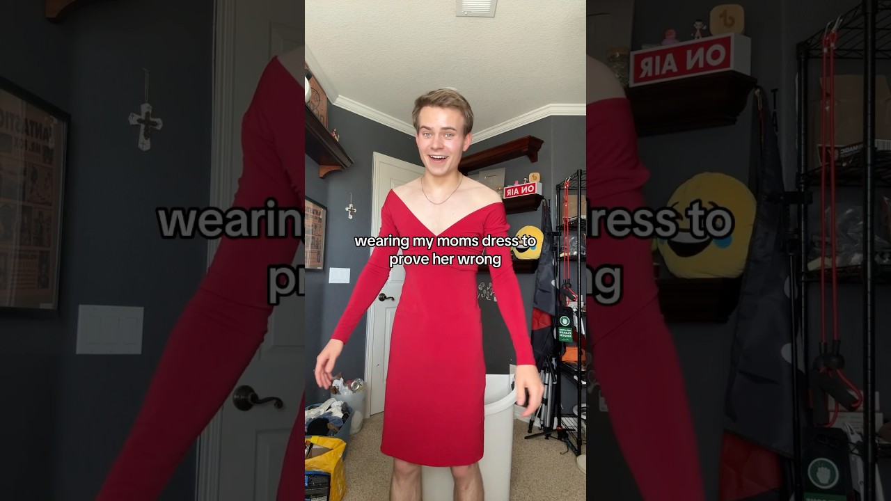 Wearing my moms dress to prove her wrong😂