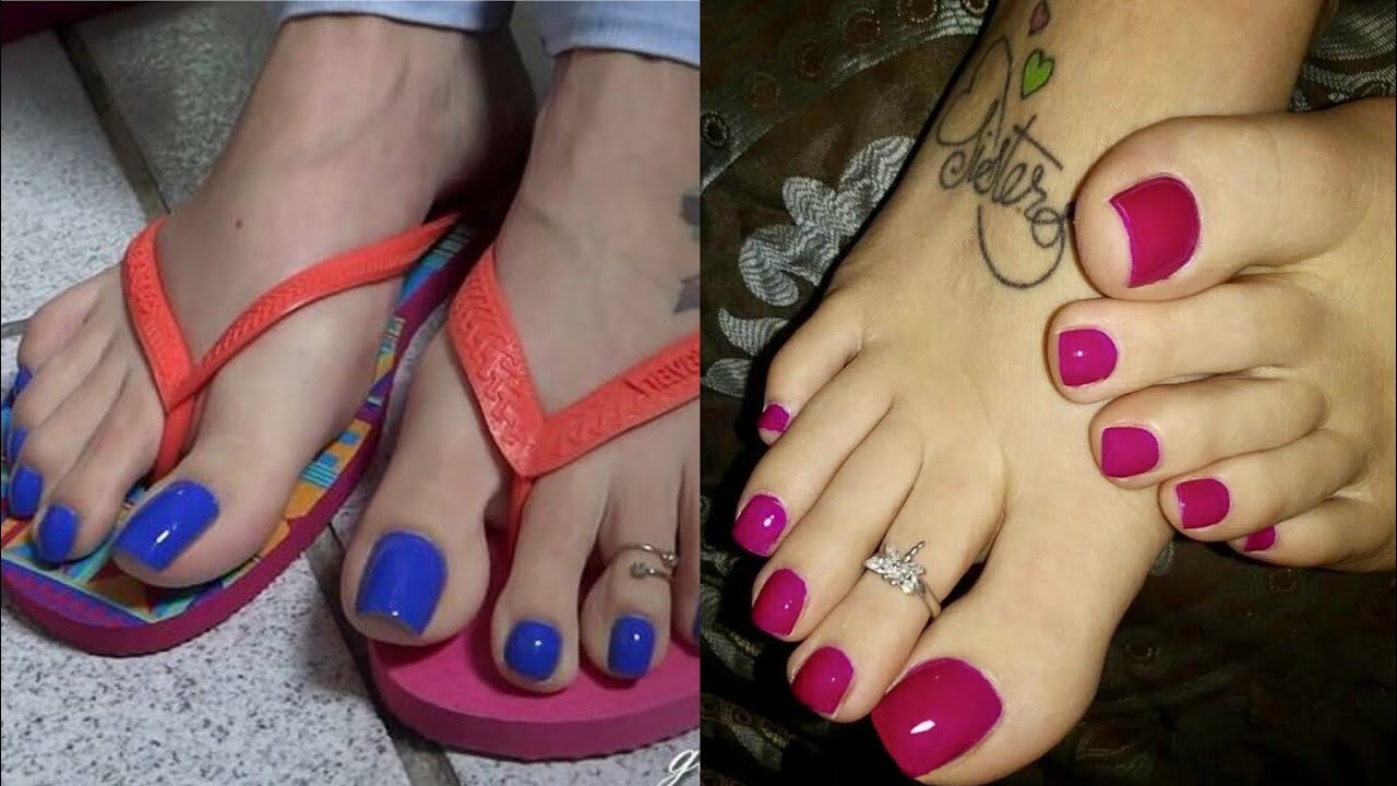 Most demanding and stunning shiny toe nails color pedicure nails freshly done for ladies of 2025