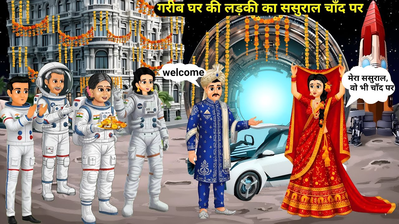 गरीब घर की लड़की का ससुराल चाँद पर | Extra Rich In law's living futuristic life in moon😇