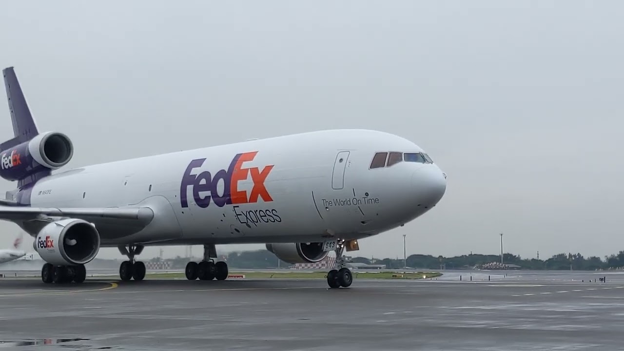 FedEx MD-11F N643FE FX6126 landed on RWY 23R & taxi N 504 RCTP 10-Jul 25