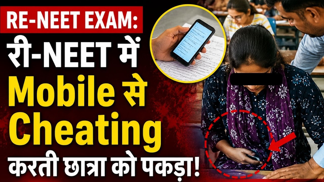 RE-NEET Exam: री-NEET में Mobile से Cheating करती छात्रा को पकड़ा! Top Breaking |Exam Update |Jaipur