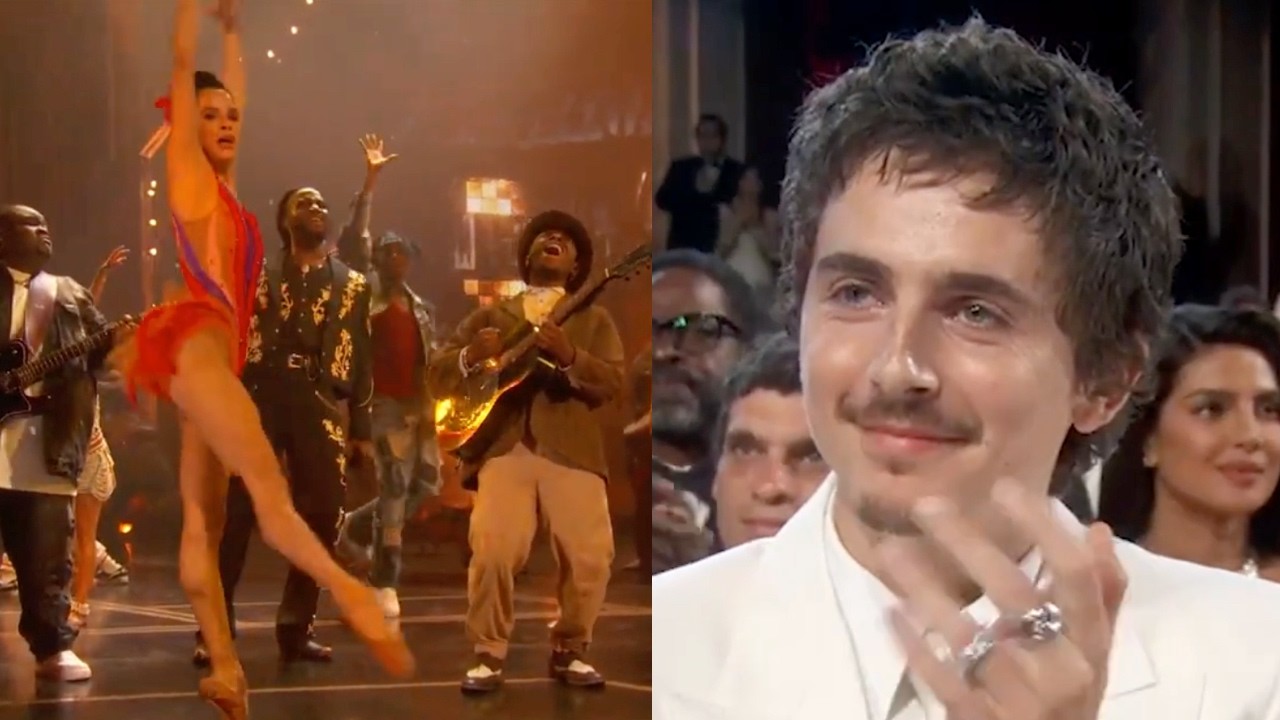 Timothee Chalamet Reacts To 'Sinners' Oscars Performance