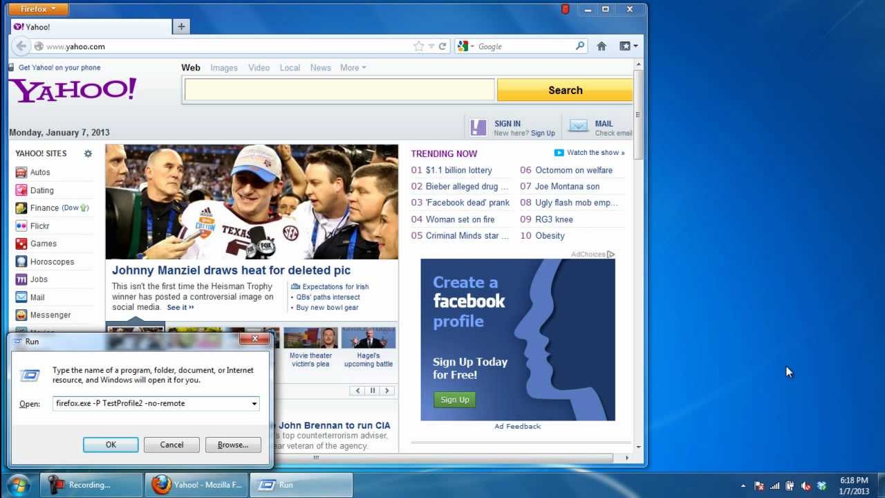 How to run multiple Profiles in Firefox