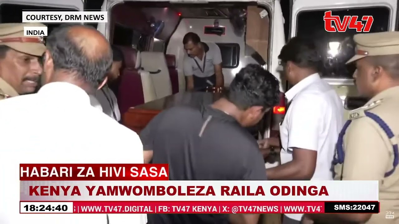 Footage from Kerala, India showing the coffin that has Raila Odinga's body