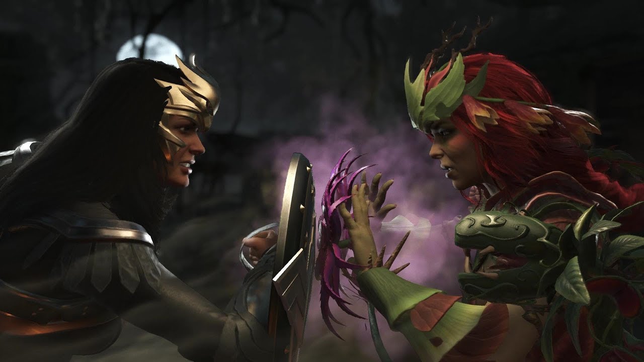 Injustice 2 : Wonder Woman Vs Poison Ivy - All Intro/Outros, Clash Dialogues, Super Moves