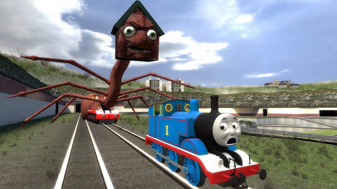 Building a Thomas Train Chased By New Cursed Thomas turned into Granny House Head Trevor Henderson