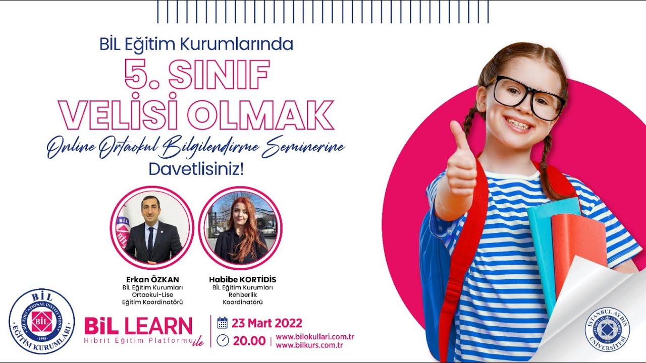 BİL Eğitim Kurumlarında 5. Sınıf Velisi Olmak Online Ortaokul Bilgilendirme Semineri
