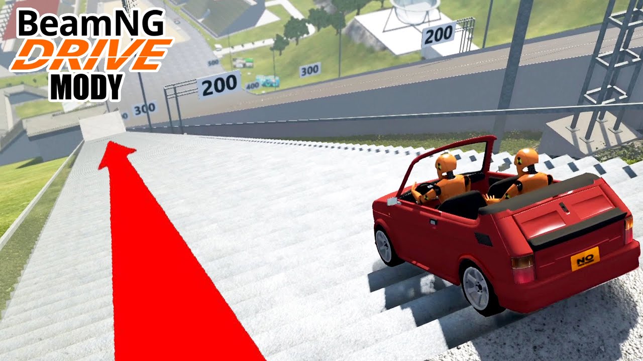 CZY MALUCH ZJEDZIE PO SCHODACH W BEAM.NG? *eksperymenty* 🚗 Beam.NG Mody