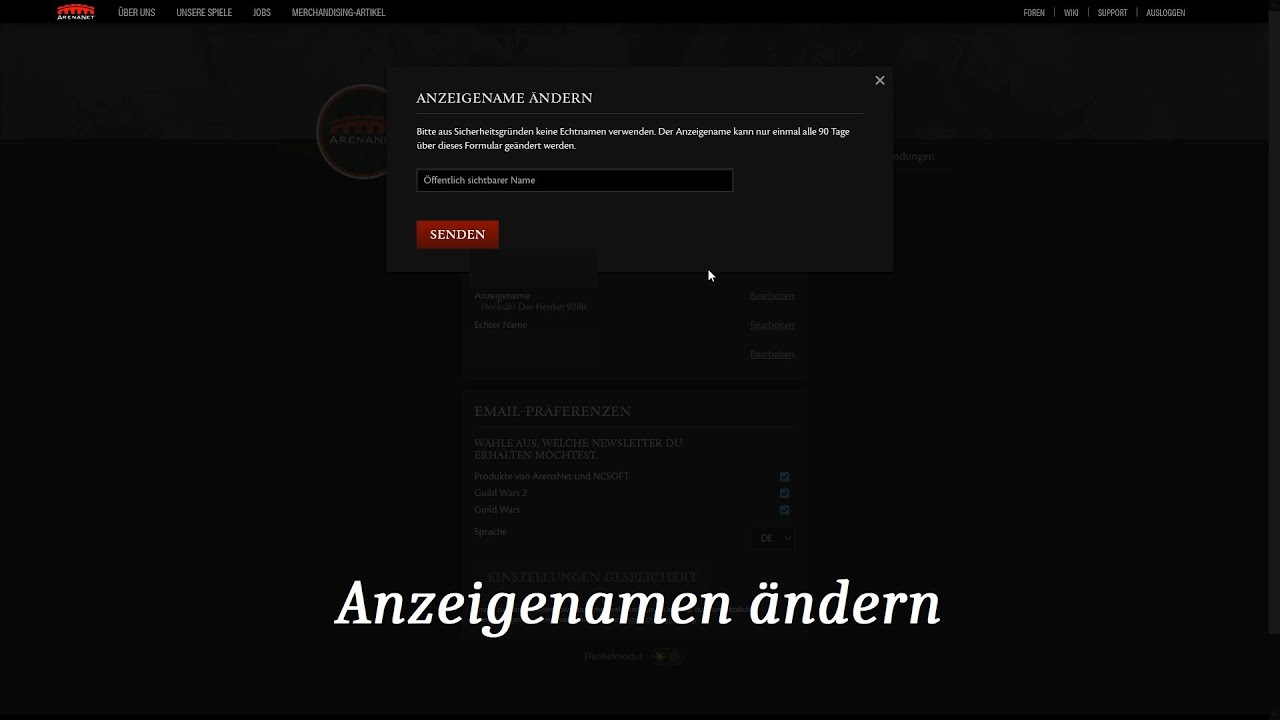 Guild Wars 2 - Anzeigenamen ändern
