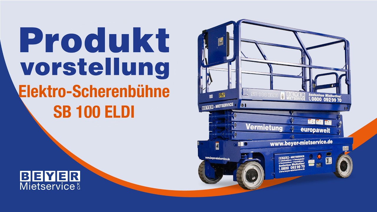 PB-Scherenbühne – 10 m Arbeitshöhe & Elektrodirektantrieb | BEYER-Mietservice