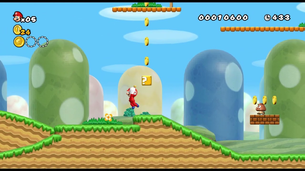 Jugando Super Mario Bros. Wii
