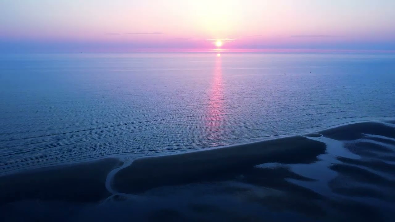 Blackpool sunset drone cam video