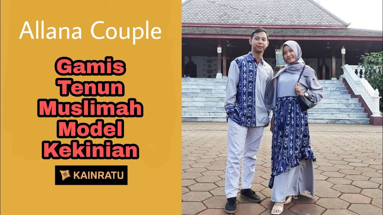 Gamis Tenun Muslimah Kombinasi Polos - Model Kekinian | 0858 7782 1413