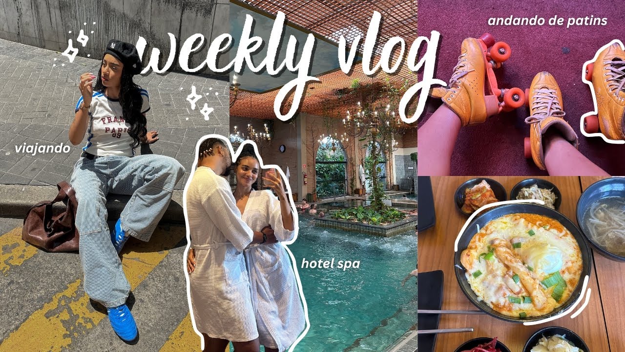 uma semana viajando, fui em um hotel spa & andei de patins