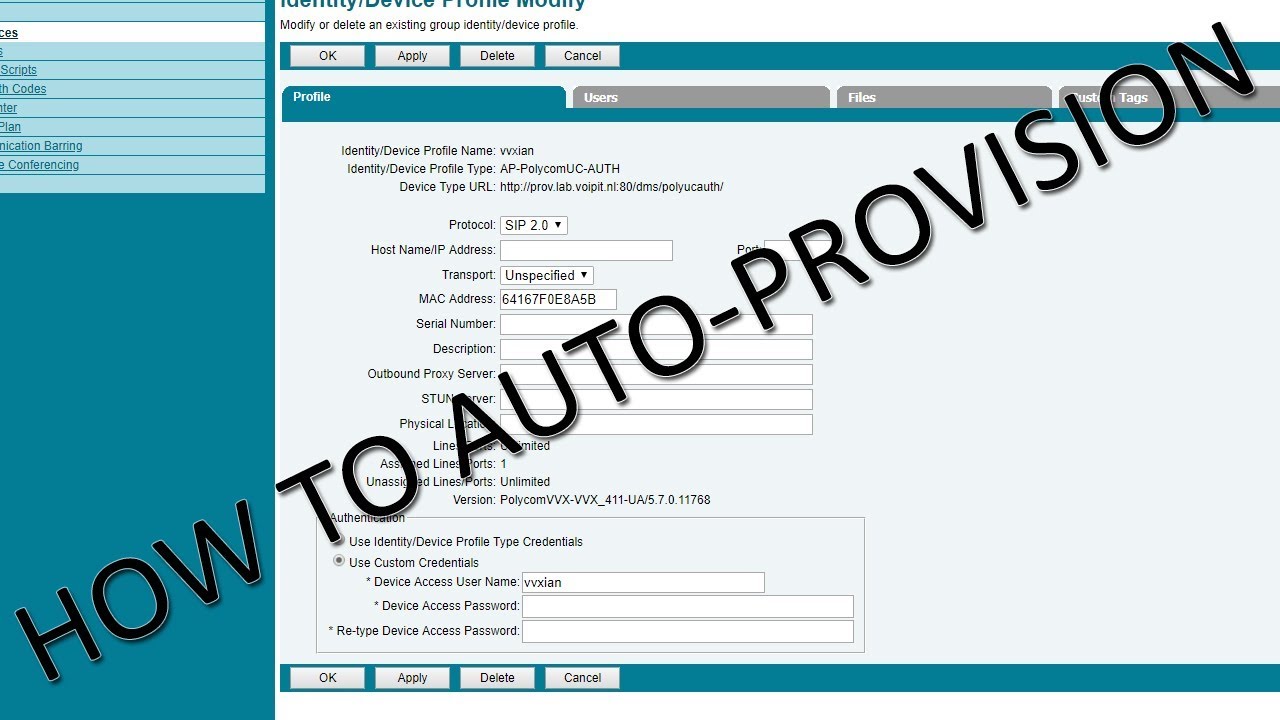 How to Auto-Provision a VVX Phone on BroadSoft