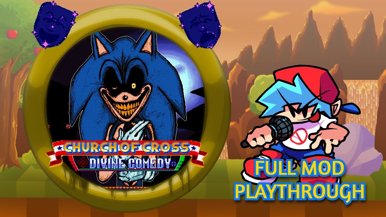 Friday Night Funkin': CHURCH OF CROSS - Divine Comedy | (Full Mod) (Sonic.Exe)