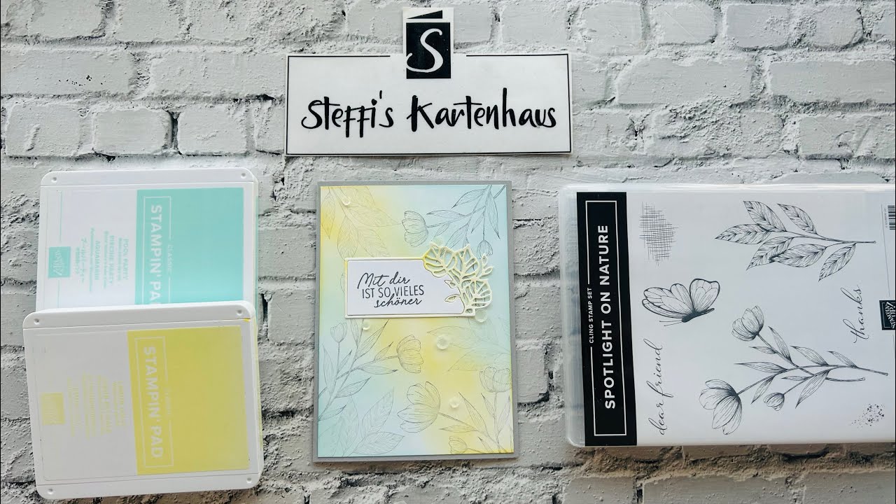 Stampin Up Jahreskatalog 2024 Spotlight on Nature schnelle schöne Karte mit den Blending Bürsten