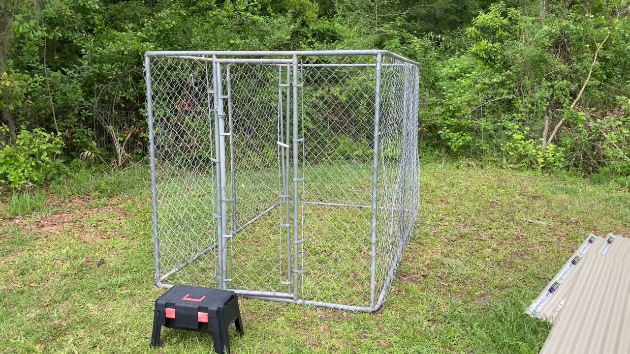 Building a chicken coop out of a chain link dog kennel pen