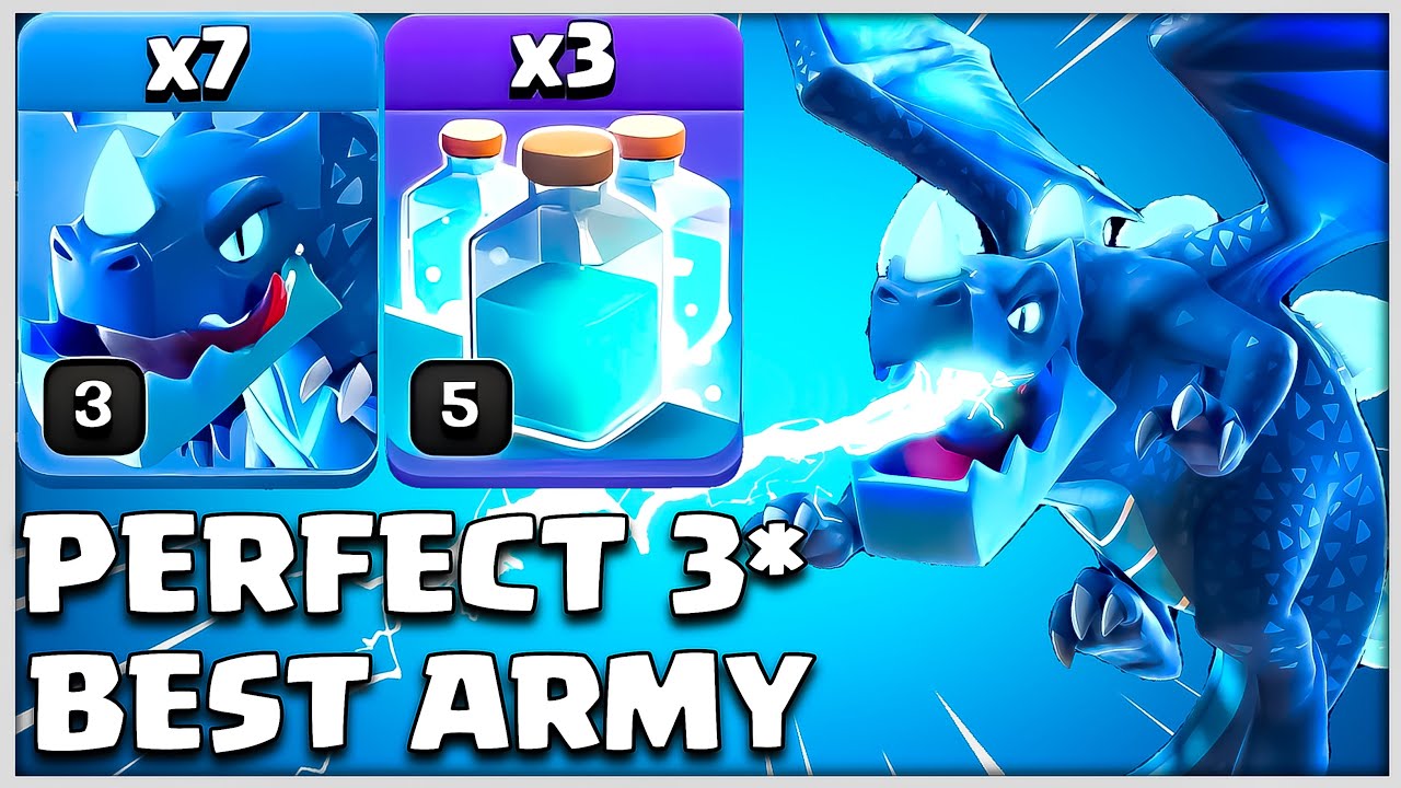 Perfect 3* | Best Th12 Electro Dragon With Clone Spell Attack Strategy In Clash of Clans