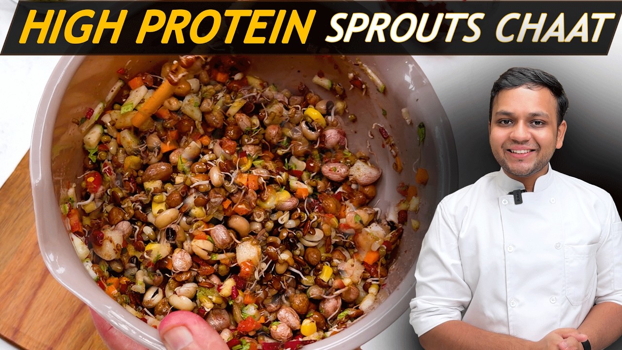 Sprouts Bhel HIGH PROTEIN SALAD - Healthy स्प्राउट्स सलाद Weight Loss Chaat Recipe CookingShooking