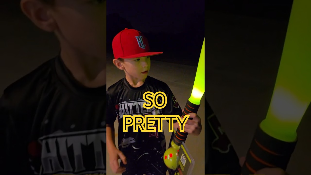Crushing it in the dark, light up baseball & bat #baseball #baseballlife #baseballlifestyle
