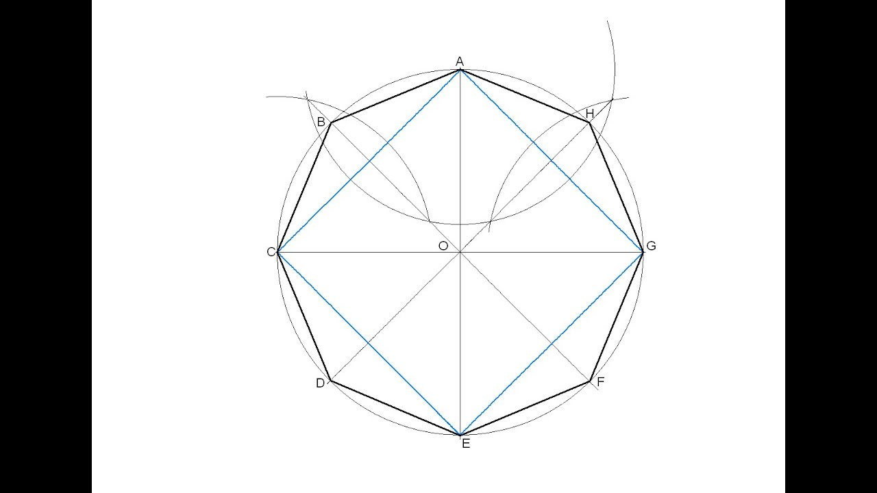 How to draw a regular octagon inscribed in a circle
