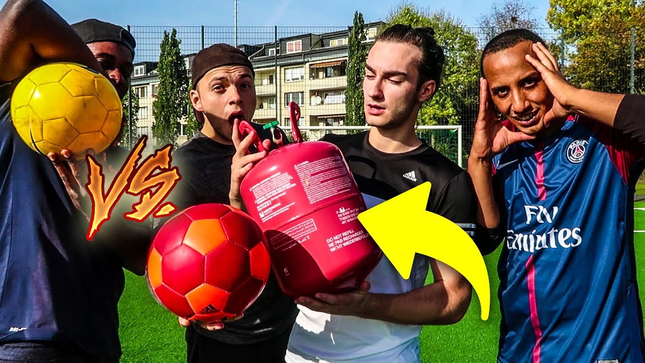 HELIUM FU&szlig;BALL CHALLENGE ! (besser als normaler Ball?)