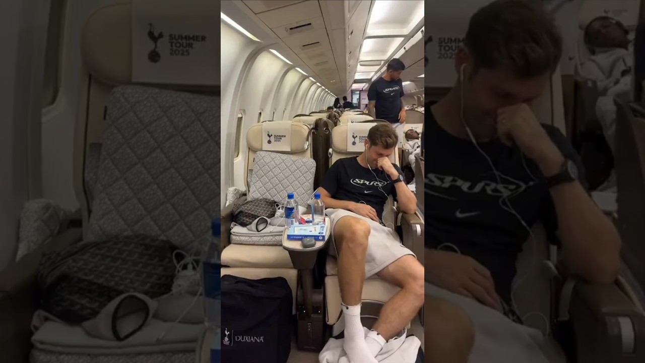 BEN DAVIES LOOKING SAD THAT HEUNG-MIN SON ISN'T ON THE PLANE WITH HIM: Son Has Left For LAFC