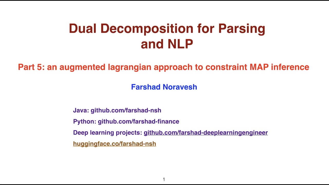Part 5: an augmented lagrangian approach to constraint MAP inference