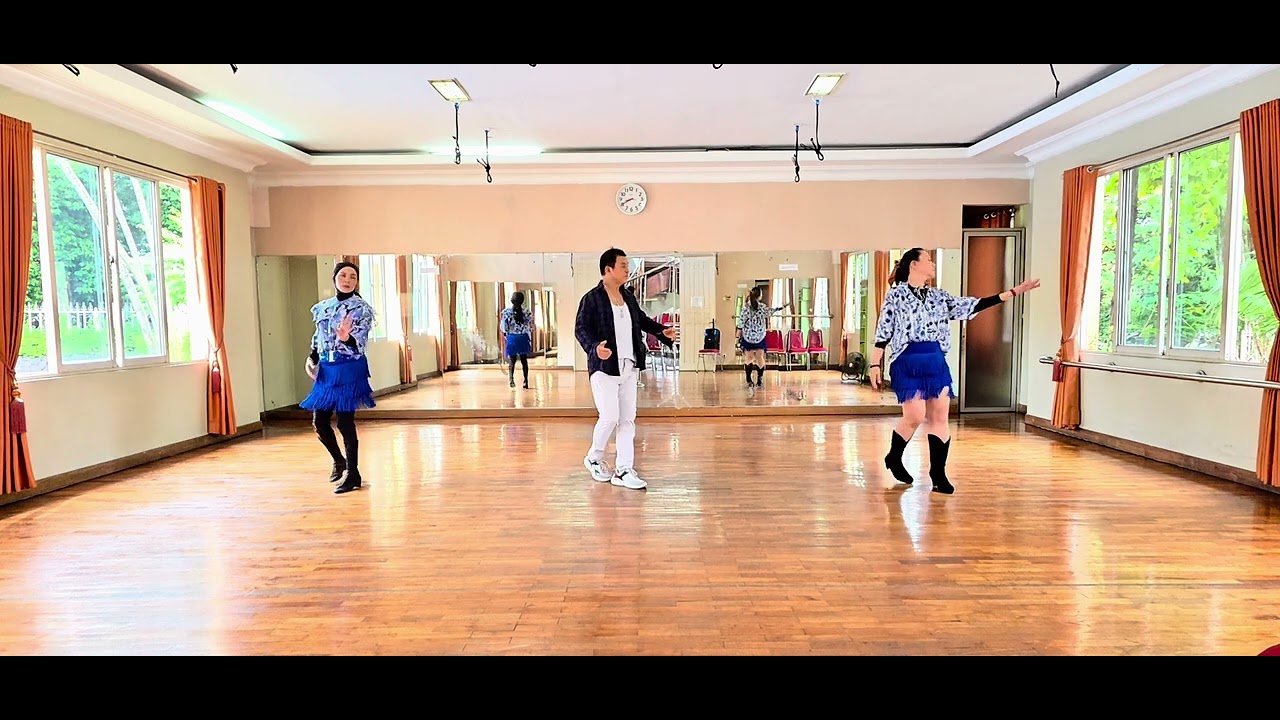 The Black Moonlight 黑月光 Hei Yue Guang Remix // Line Dance // Heru Tian (INA)// Demo Asia, Yiyi, Diah