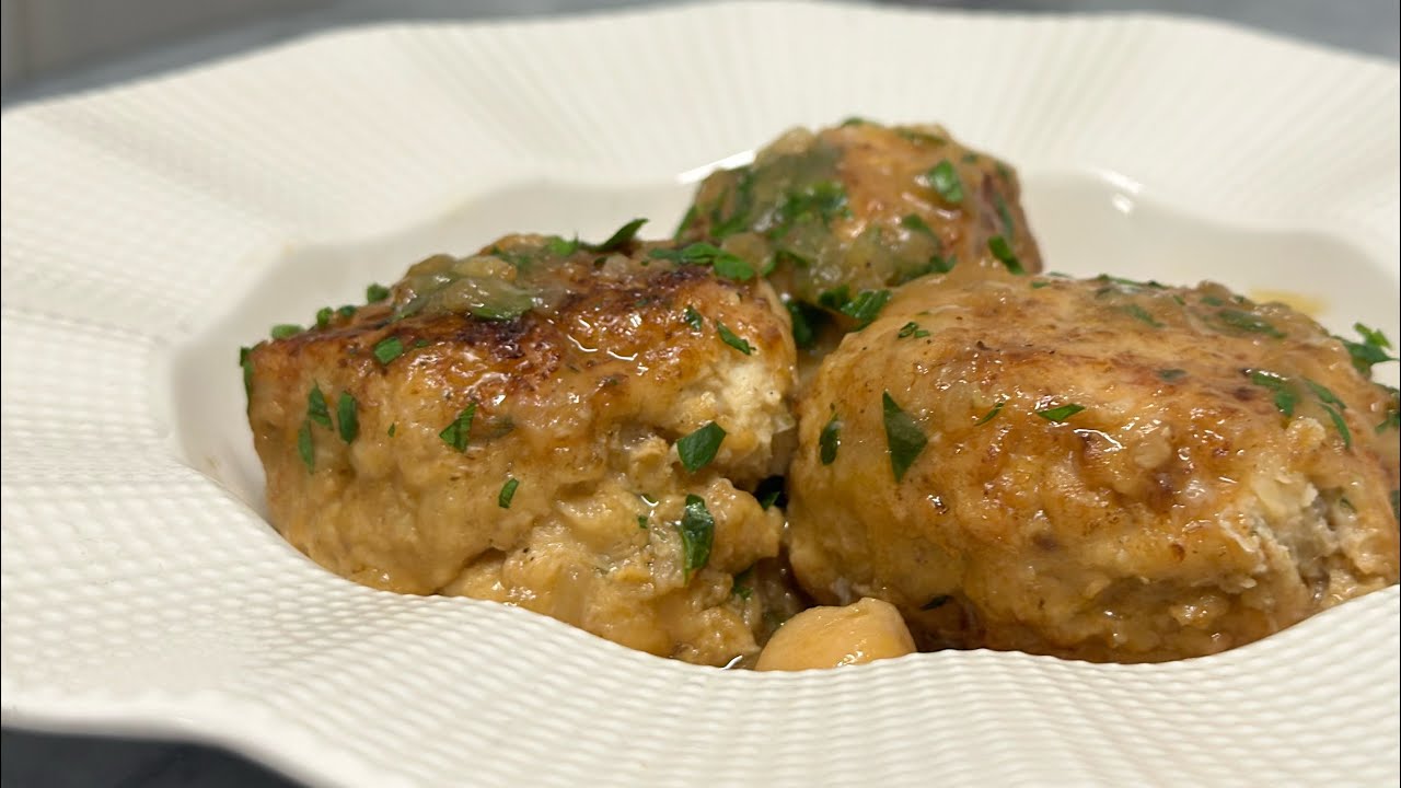 Boulettes de chou-fleur et poulet en sauce   بروكلو با الجاج  با طريقة جديدة