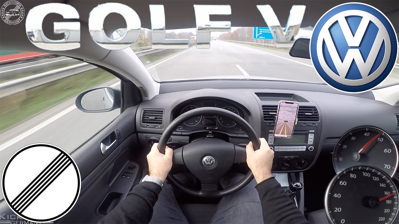 Volkswagen Golf V (5) 1,4 16V 2007 POV TOP SPEED DRIVE on AUTOBAHN MAX ACCELERATION (NO SPEED LIMIT)