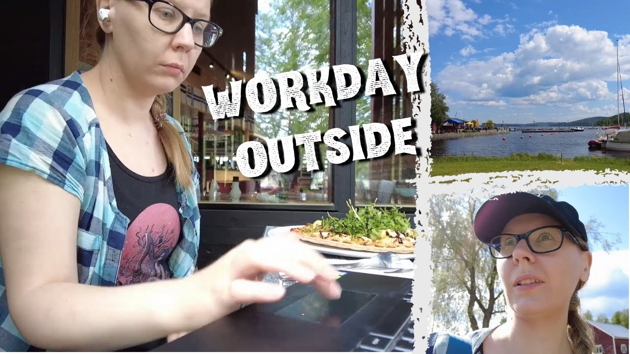 Workday outside by the lake! // Pizza, awesome scenery and car wash.