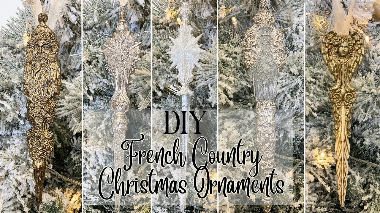 DIY French Country Christmas Ornaments using NEW IOD Holiday Release 2024 | Using Moulds with Resin