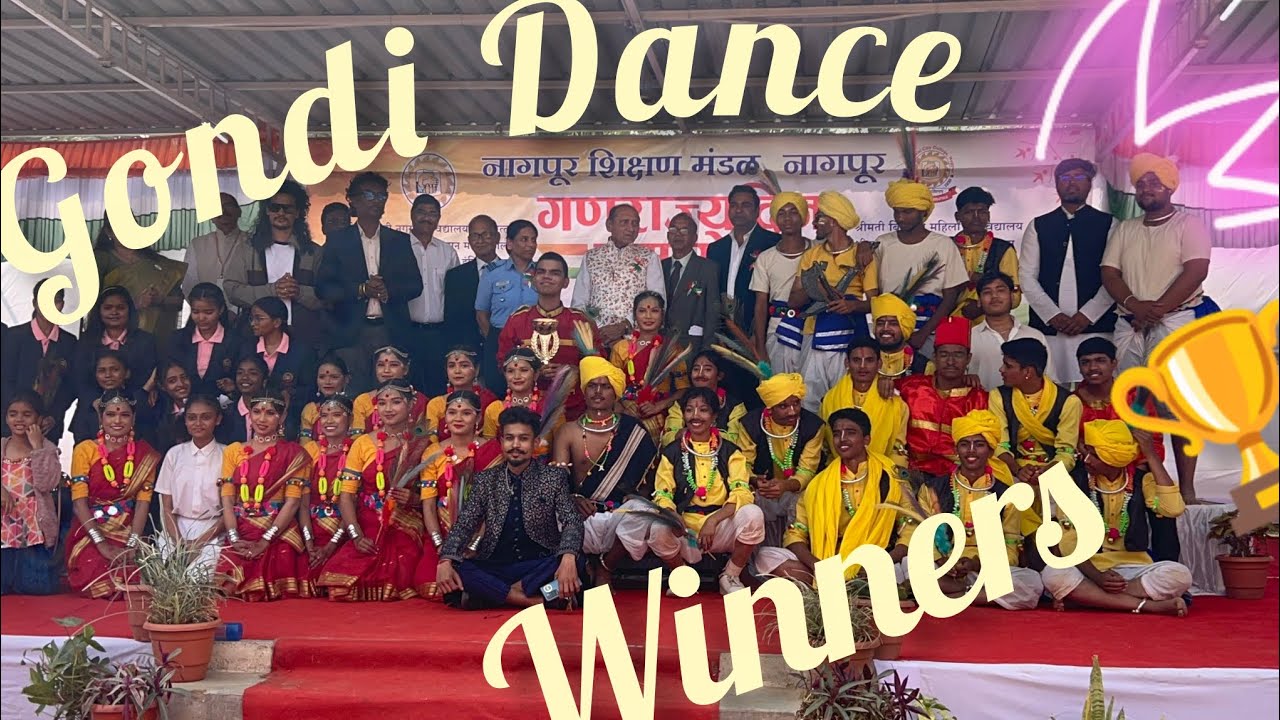 🏆 First Place in Traditional Gondi Dance Competition💛🏹