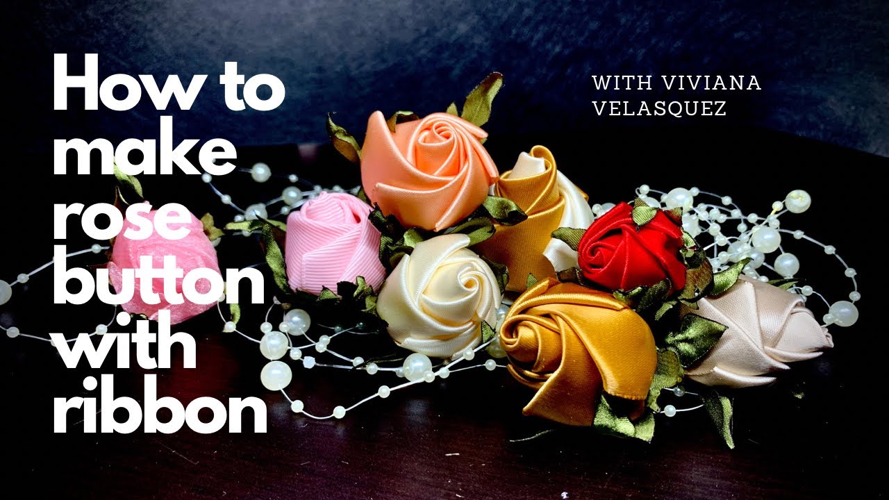 How to make rose button with ribbon/ Como hacer botón de rosa con listón #howto#diy#artist #flores