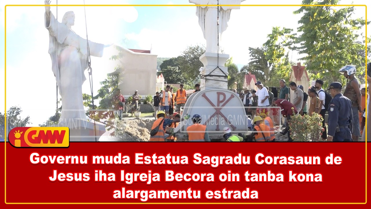 В связи с расширением дороги правительство перенесло статую Святого Сердца Иисуса, расположенную ...
