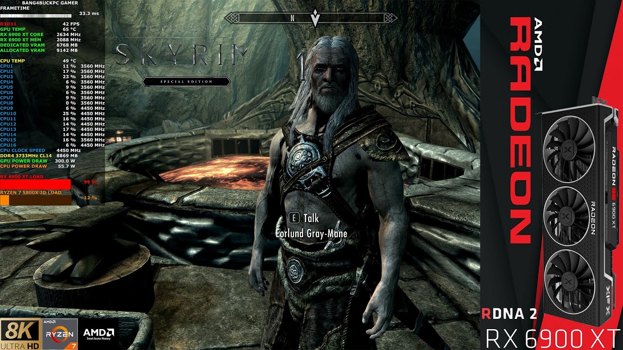 Skyrim Anniversary Edition 8K | RX 6900 XT | Ryzen 7 5800X 3D