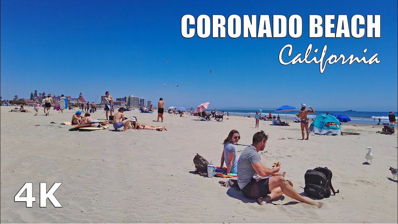 Coronado Beach in San Diego, California USA - Travel Walking Tour - 2021 - 4K