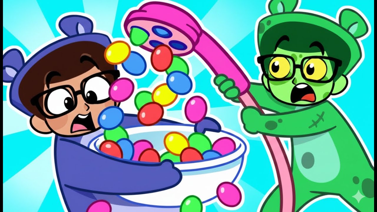Magic Candy Shower Adventure 🍬🌧️ Don't Eat Too Many Sweets!