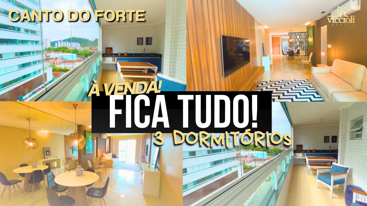PERTO DE TUDO! APARTAMENTO DE 129M² PORTEIRA FECHADA COM 3 DORMITÓRIOS  Á VENDA | CANTO DO FORTE.