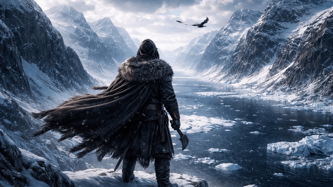 Viking Frozen Fjord Music 🏔️ Epic Norse Winter Ambience for Study & Deep Focus (2 Hours)