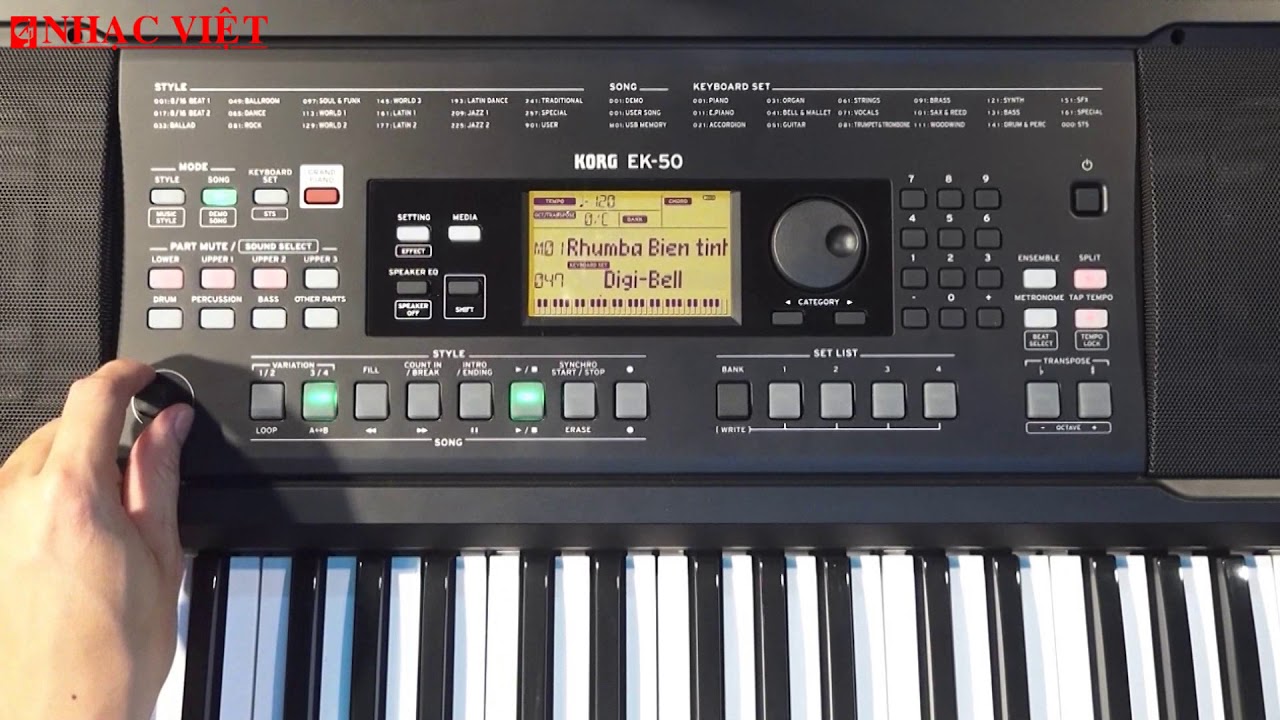 KORG EK50: Hướng dẫn mở file nhạc MP3 trên đàn
