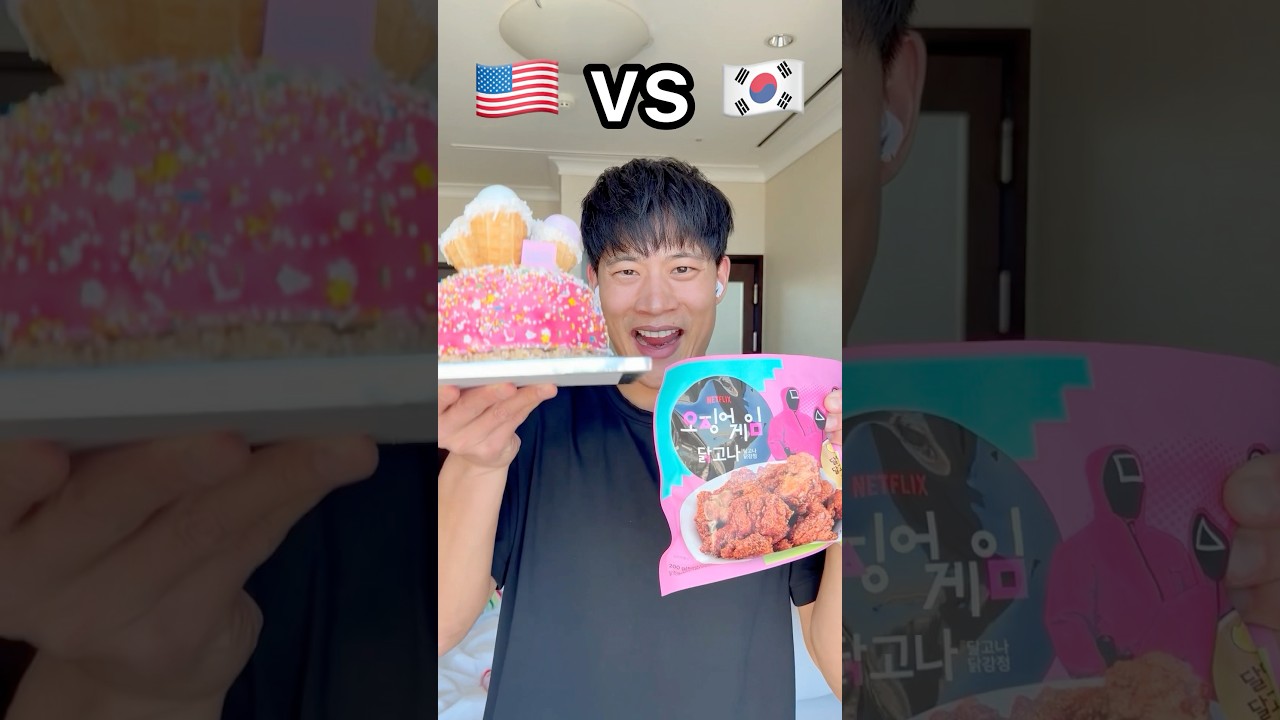 Giant Ice Cream Donut 🇺🇸 vs Squid Game Fried Chicken 🇰🇷