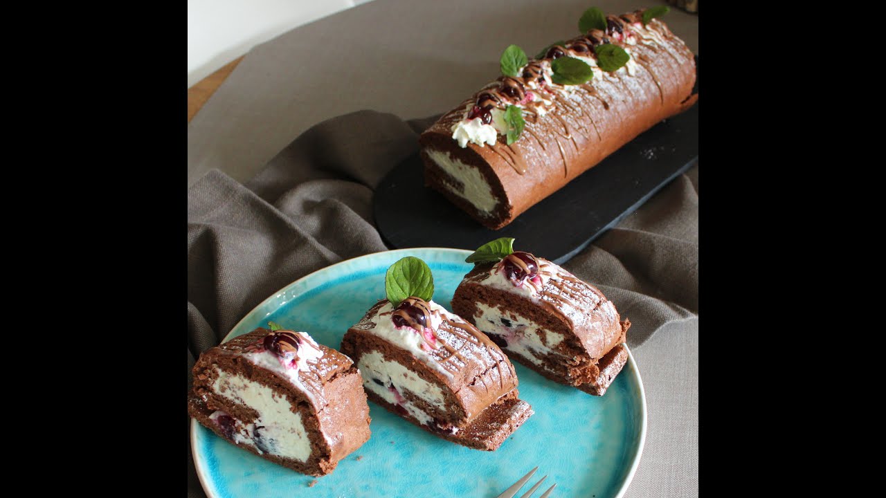 Roulade mit Amarena Kirschen