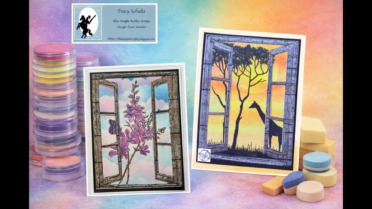 Pan Pastels | Open Window Portrait Stamp and Die | Blue Knight Stamps