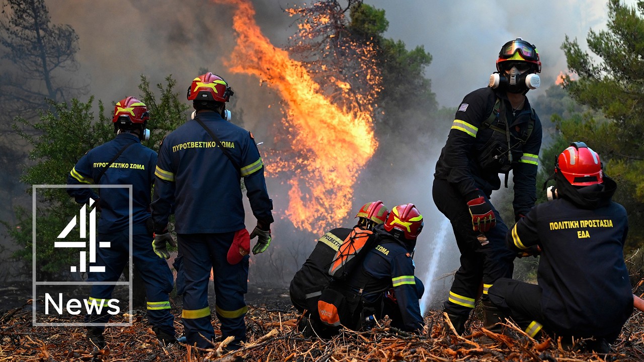 Greece wildfires: Two dead after firefighting helicopters collide
