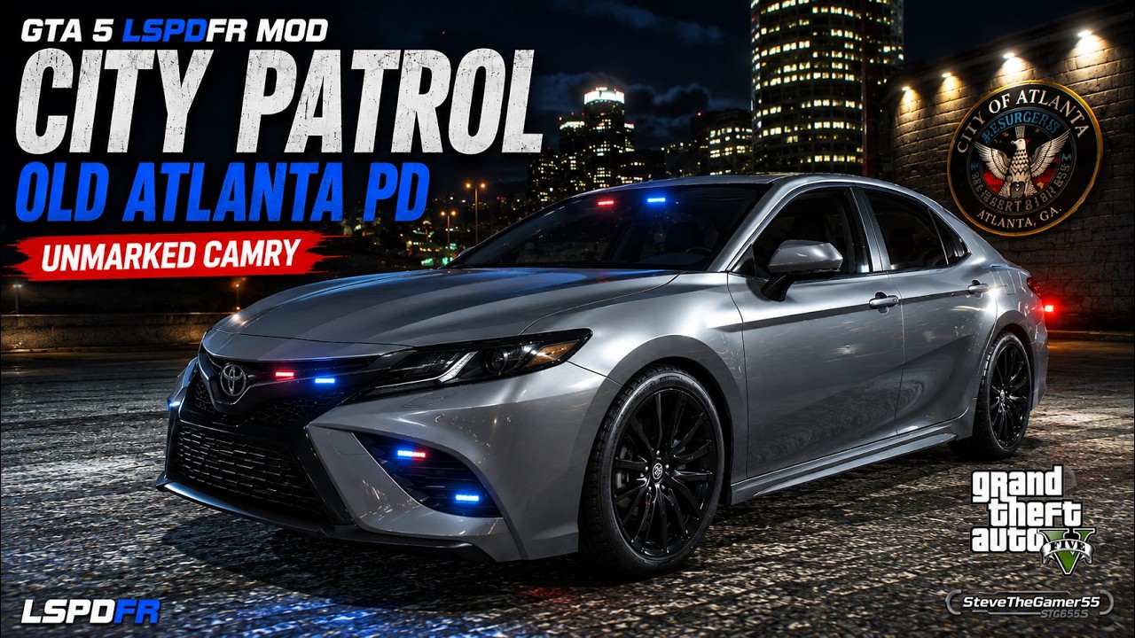 GTA 5 LSPDFR MOD | Патрулирование города на немаркированной Camry старой полиции Атланты! | Ультр...