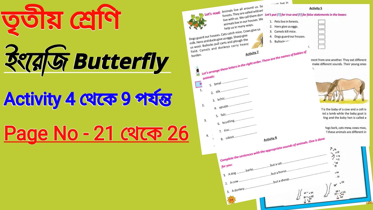 Class 3 English Page 21 to 26 | Class 3 Butterfly Page 24 |  Butterfly Class 3 Page 22 | Class 3 |
